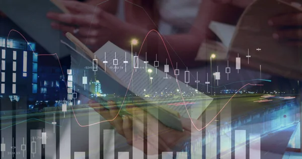 Image Statistics Financial Data Processing Students Reading Books Global Education — Zdjęcie stockowe