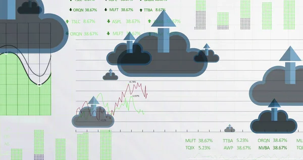 Image Arrows Clouds Financial Data Processing Global Business Finances Digital — Stok fotoğraf