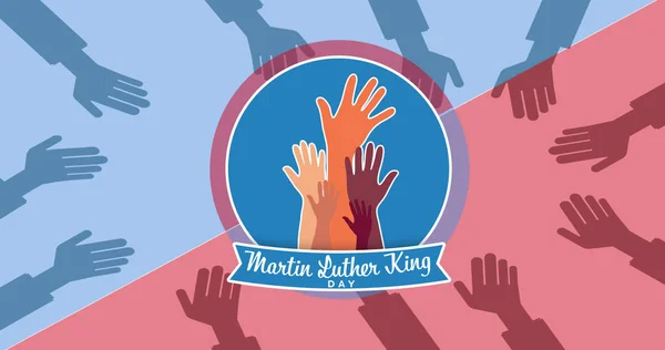 Image Happy Martin Luther King Day Text Hands Martin Luther — Stockfoto