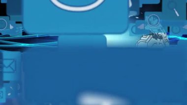 Dünyanın dört bir yanındaki sosyal medya simgelerinin canlandırılması. küresel sosyal medya, bağlantılar, iletişim ve teknoloji konsepti dijital olarak oluşturulmuş video.