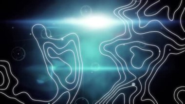 Beyaz çizgilerin, siyah arkaplandaki bağlantı ağları üzerinden canlandırılması. küresel bağlantılar, dijital arayüz ve teknoloji konsepti dijital olarak oluşturulmuş video.