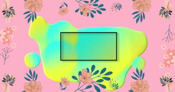 Animation Sale Text Green Stain Flowers Pink Background Retail Shopping — Stock videók