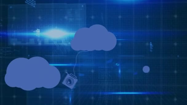 Animation Cloud Icons Data Processing Dark Background Global Technology  Cloud — Stock Video © vectorfusionart #541173146