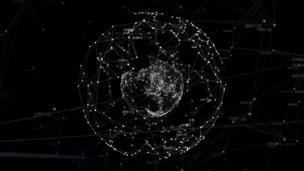 Анімація Мереж Язків Іконками Всьому Світу Чорному Тлі Глобальні Єднання — стокове відео