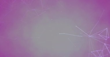 Animation of network of plexus connections on pink background. science, research and connections concept digitally generated video.