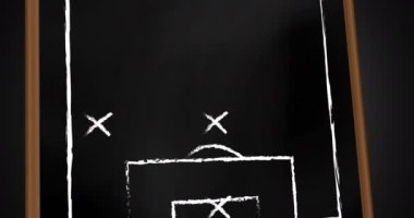 Oyun planı ve spor sahasının animasyonu. global spor konsepti dijital olarak oluşturulmuş video.