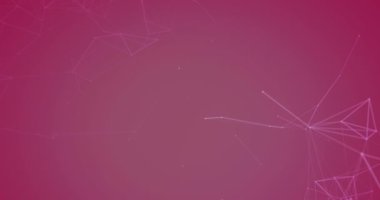 Kırmızı arkaplandaki pleksus bağlantılarının animasyonu. Bilim, araştırma ve bağlantılar konsepti dijital olarak oluşturulmuş video.