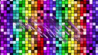 Animation of rainbow flag made from colorful squares. lgbtq pride and equality celebration concept digitally generated video.