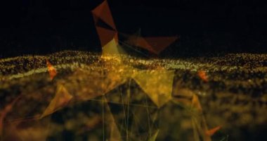 Animation of lights and geometrical shapes over black background. color, movement and energy background concept, digitally generated video.