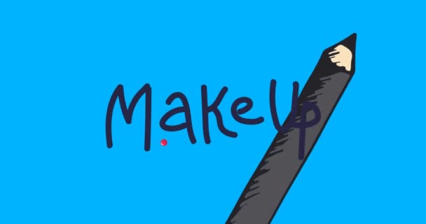 Animation Makeup Text Make Text Fashion Style Retail Social Media — Stockvideo