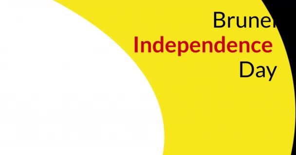 Animation Brunei Independence Day Black Anf Yellow Background Independence Celebration — Stok video