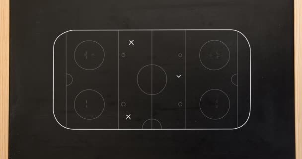 Animation Sports Tactics Football Field Black Background Sports Strategy Competition — 图库视频影像