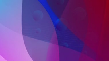 Mavi arkaplan üzerinde geometrik hareketli şekillerin animasyonu. renk, hareket ve enerji arkaplan kavramı, dijital olarak oluşturulmuş video.