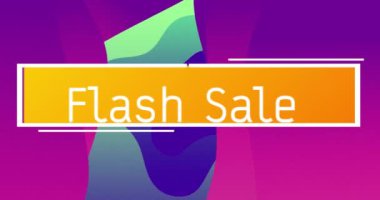 Animation of flash sale text over shapes on blue and purple background. global social media, connections and digital interface concept digitally generated video.