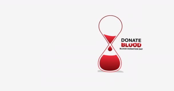 Animación Donar Sangre Sobre Icono Médico Sobre Fondo Blanco Medicina — Vídeos de Stock