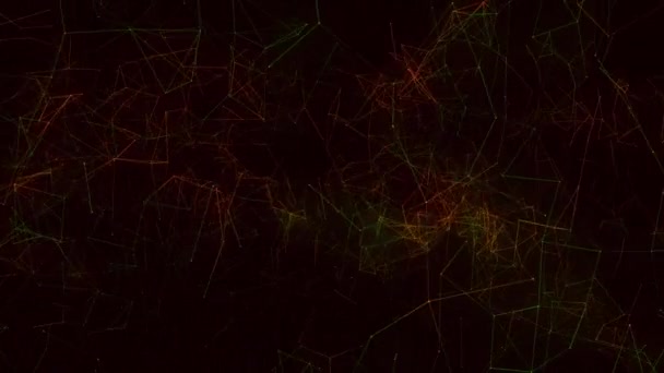 Animation Moving Colorful Network Connections Black Background Color Movement Energy — Stockvideo