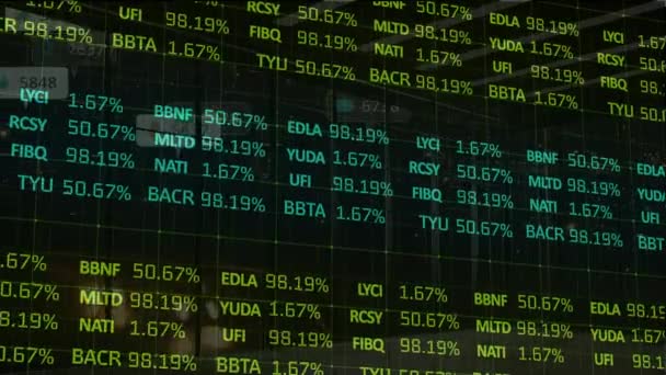 Animation Stock Market Media Icons Black Background Global Business Finances — Stockvideo