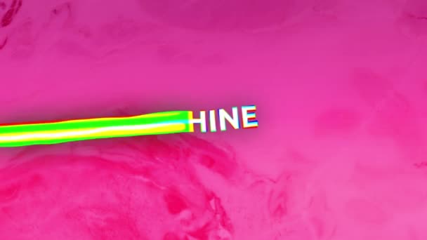 Animation Shine Text Pink Background Social Media Communication Concept Digitally — Vídeo de Stock