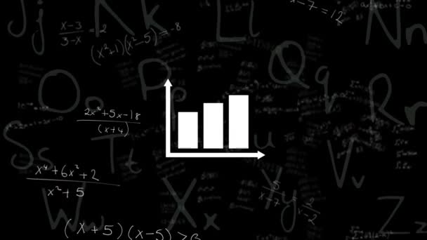 Animation Moving Mathematical Formulas Blackboard Science Education Learning Concept Digitally — Αρχείο Βίντεο