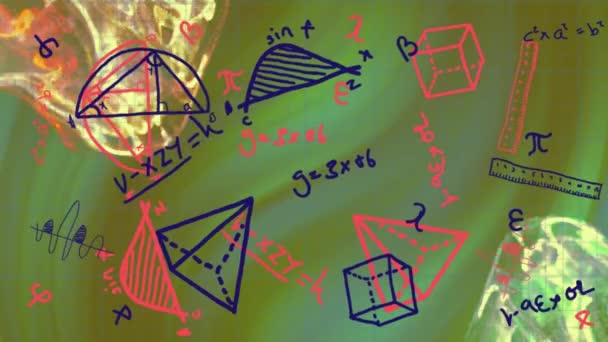 Animation Dessin Mathématique Énergie Sur Fond Vert Concept Éducation Apprentissage — Video