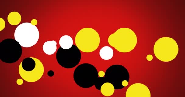 Animation Yellow Black White Spots Red Background Politics Tradition Celebration — Video