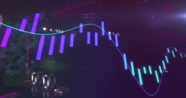 Covid 19 hücrenin ve veri işleme istatistiklerinin animasyonu. küresel covid 19 salgın konsepti dijital olarak oluşturulmuş video.