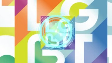 Animation of lgbt text over colorful background. lgbtq pride and equality celebration concept digitally generated video.