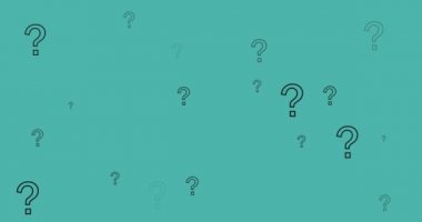 Animation of question marks on green background. hobby and digital interface concept digitally generated video.