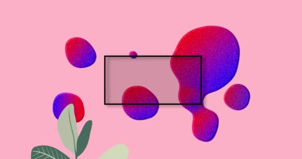 Animation Sale Text Frame Glowing Blob Plant Pink Background Retail — Αρχείο Βίντεο