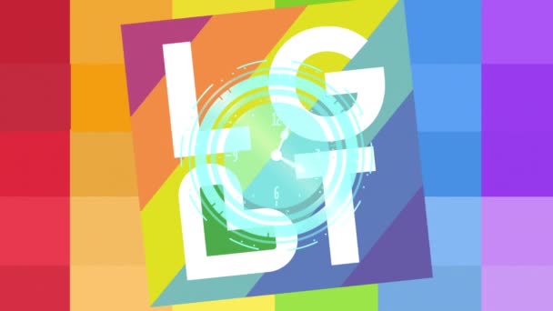 Animación Texto Lgbt Sobre Fondo Colorido Lgbtq Orgullo Igualdad Concepto — Vídeo de stock
