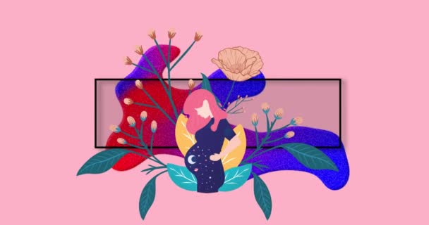 Animación Texto Enorme Venta Marco Sobre Manchas Brillantes Flores Sobre — Vídeo de stock