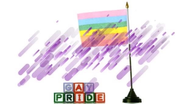 Animation Gay Pride Text Rainbow Flag Gay Pride Text Lgbtq — 비디오