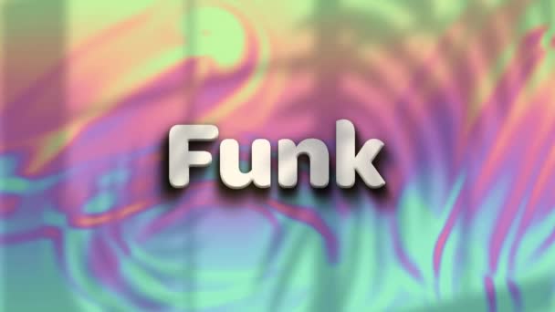 Animación Texto Funk Sobre Fondo Colorido Concepto Redes Sociales Comunicación — Vídeo de stock