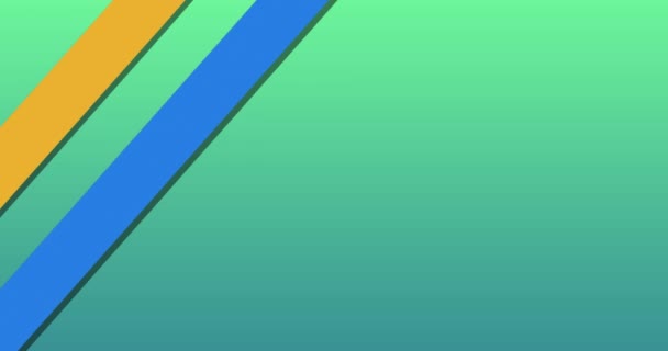 Animation Diagonal Multicoloured Stripes Green Background Colour Abstract Pattern Concept — Vídeo de stock