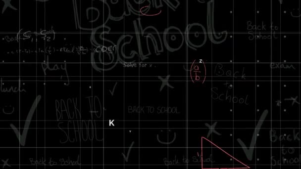 Animation Moving Mathematical Formulas Blackboard Science Education Learning Concept Digitally — Αρχείο Βίντεο