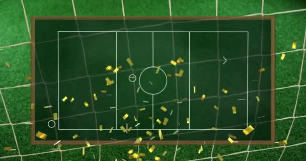 Animation Sports Tactics Football Field Football Goal Background Sports Strategy — ストック動画
