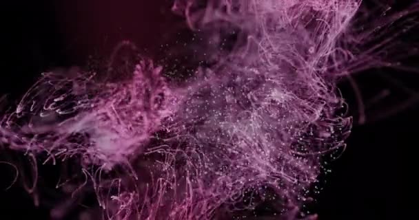 Digital Animation Dna Structure Purple Light Trails Black Background Medical — Stockvideo