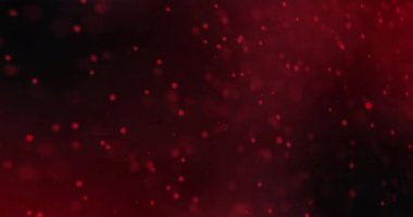 Kırmızı ipliğin siyah zemin üzerinde kırmızı noktalarla dönmesi animasyonu. Bilim ve araştırma konsepti dijital olarak oluşturulmuş video.