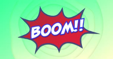 Yeşil arka planda, kalpte bir patlama metni canlandırması. küresel sosyal medya, bağlantılar ve dijital arayüz konsepti dijital olarak oluşturulmuş video.