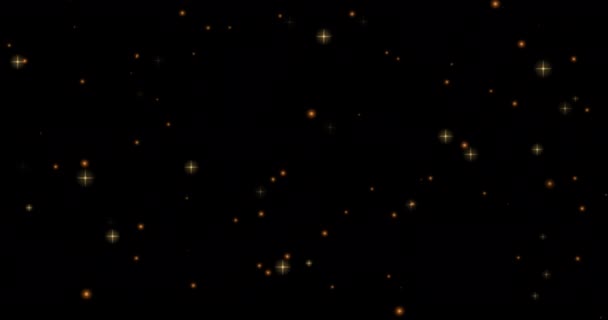 Animation Multiple Stars Light Spots Black Background Creative Month Celebration — Stock Video