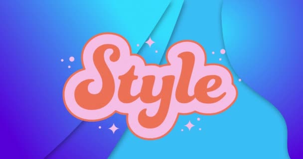 Animation Style Text Shapes Blue Background Global Social Media Connections — Stock Video