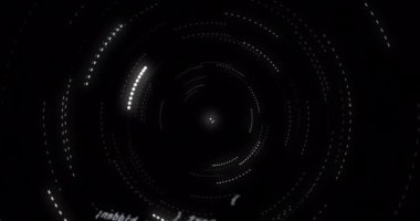 Veri işleme üzerinde beyaz noktaların canlandırılması. dijital arayüz ve veri işleme kavramı dijital olarak oluşturuldu.