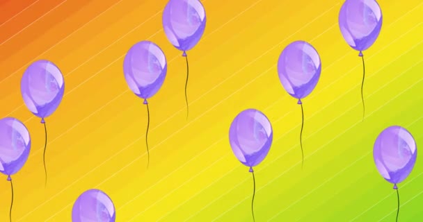 Animation Balloons Rainbow Love Pride Text Rainbow Background Pride Month — Wideo stockowe