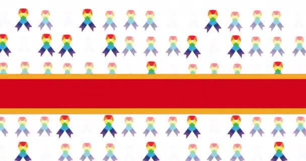 Animazione Del Nastro Arcobaleno Linee Nastri Arcobaleno Orgoglio Mese Concetto — Video Stock