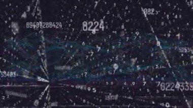 Siyah arkaplan üzerinde DNA ipliği ve veri işleme animasyonu. küresel bilim, tıp ve veri işleme kavramı dijital olarak oluşturulmuş video.