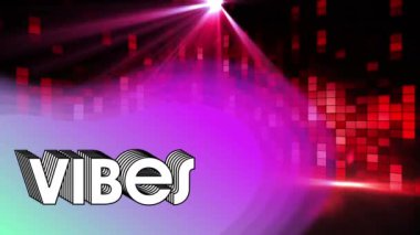 Neon kareler üzerinde titreşimlerin animasyonu. Sosyal medya ve iletişim arayüzü kavramı dijital olarak oluşturulmuş video.