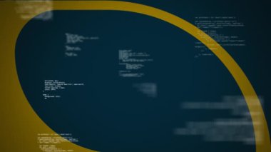 Mavi arkaplanda veri işleme animasyonu. küresel iş, finans, bağlantılar ve dijital arayüz konsepti dijital olarak oluşturulmuş video.