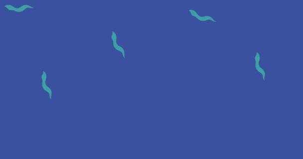 Анимация Цветов Листьев Синем Фоне Глобальная Окружающая Среда Зеленая Энергия — стоковое видео