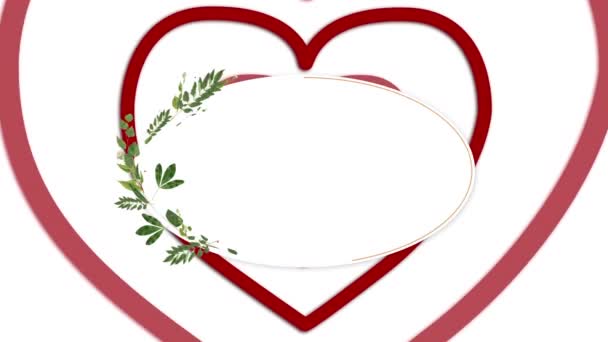 Animation von glücklichen Valentinstagen Text über Herzen. Valentinstag und Festkonzept digital generiertes Video.