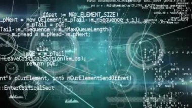 DNA iplikçiklerinin animasyonu, kapsam taraması ve kara arkaplan üzerinde veri işleme. küresel bilim, tıp ve veri işleme kavramı dijital olarak oluşturulmuş video.